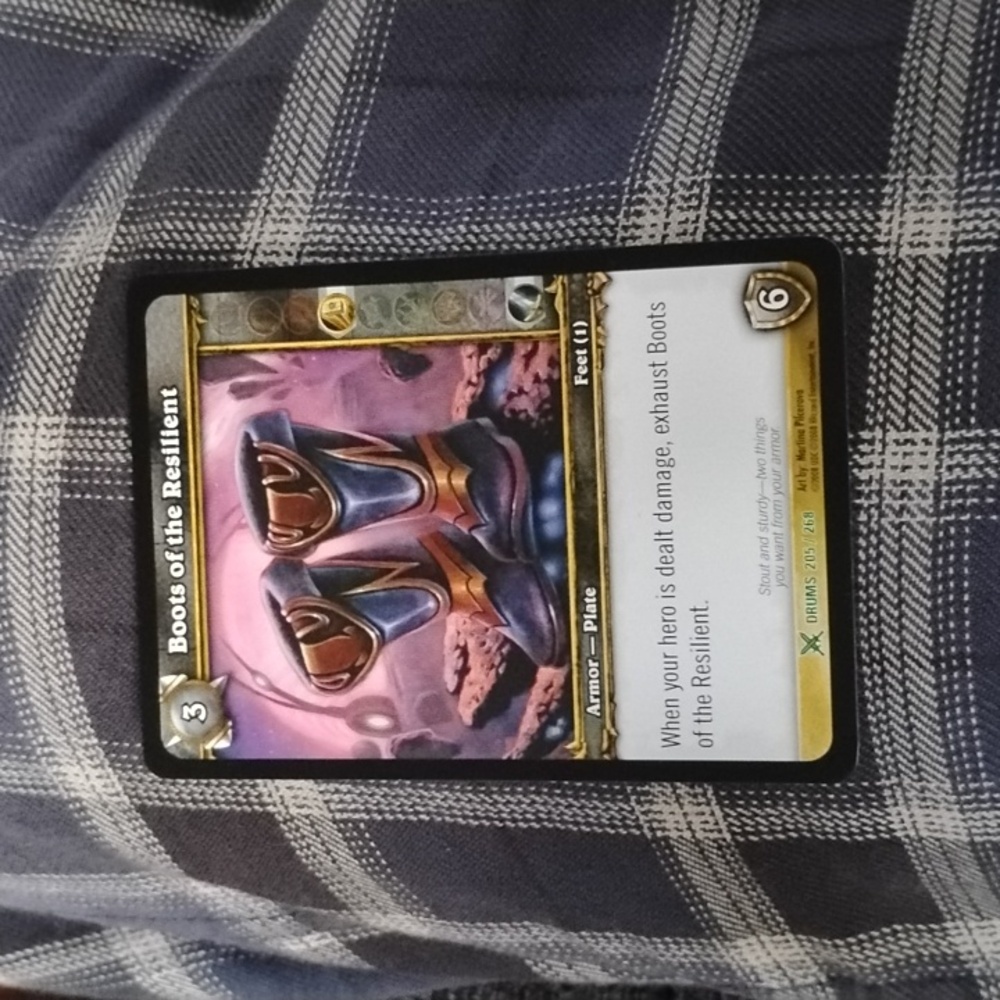 World of Warcraft: Drums "BOOTS OF THE RESILIENT" #205/268 Trading Card